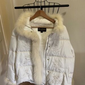 St John Jacket Fox Fur Collar and Cuffs